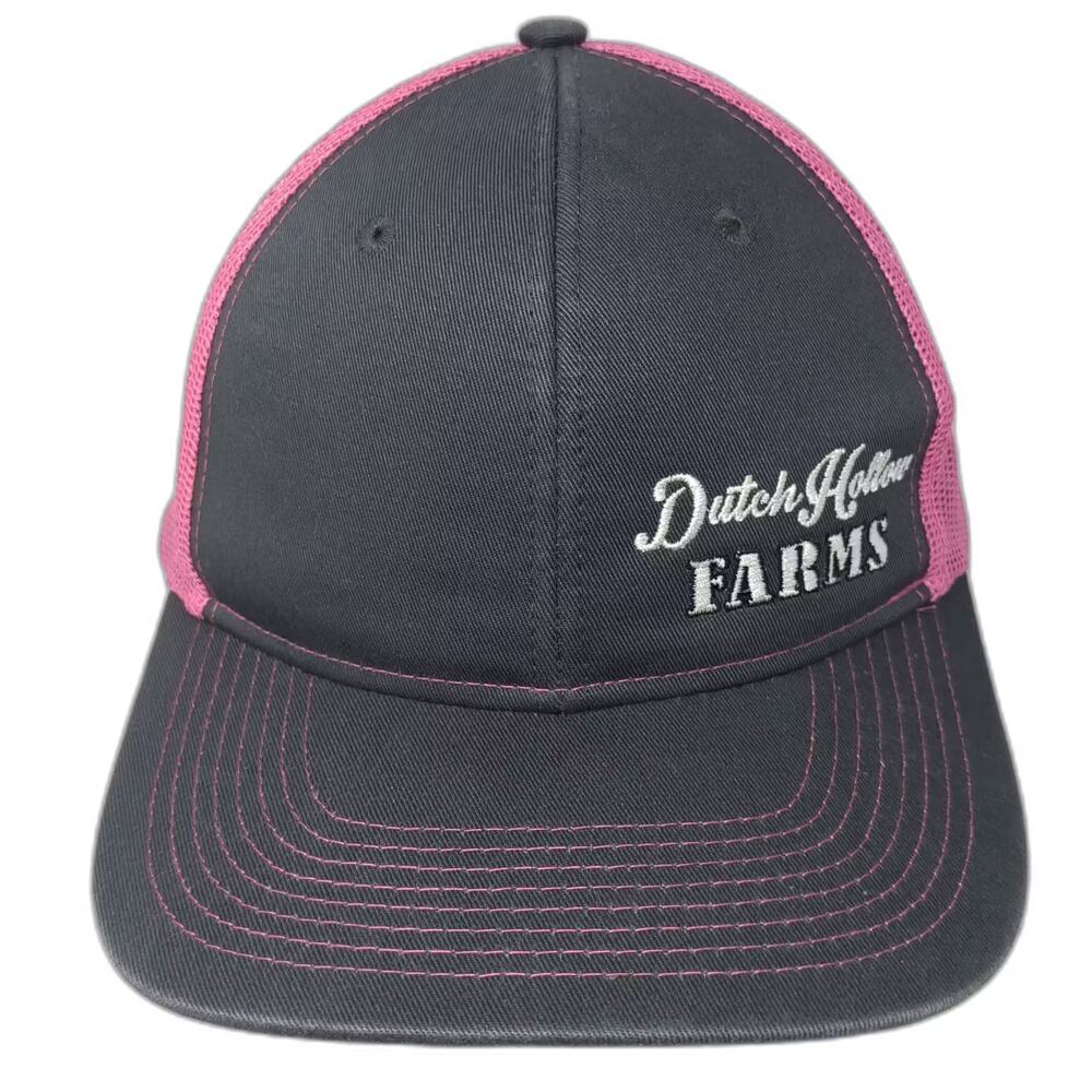 Port Authority Trucker Hat Black Pink Os Snapback Embroidered Dutch Hollow Farms